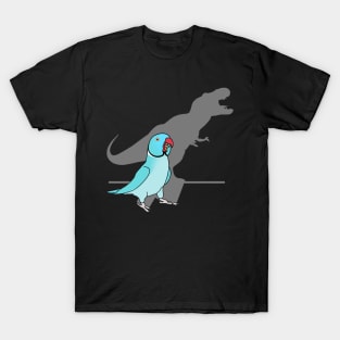 T-rex shadow - blue indian ringneck T-Shirt